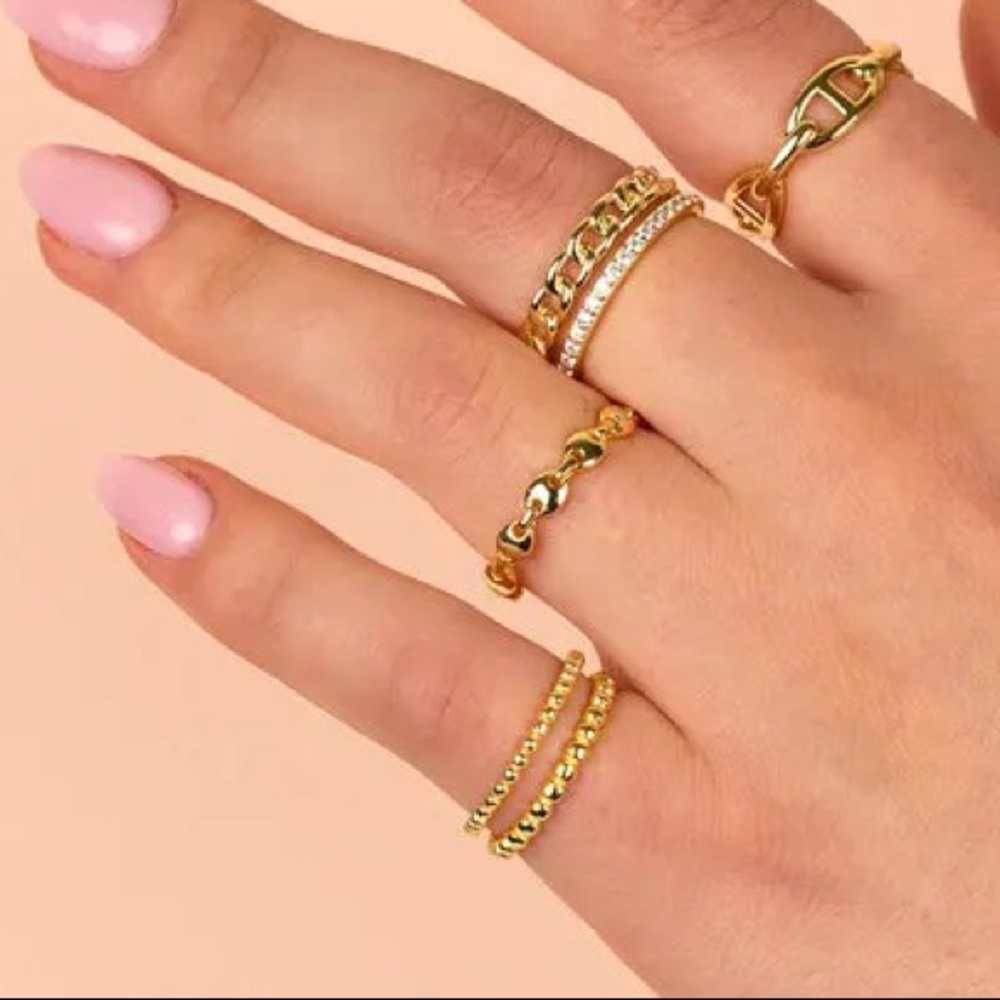 Adina’s Jewels • Thin Beaded Gold Ring